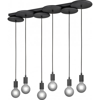 Hanging lamp Trio Discus 150×93 cm. Living room and bedroom. Modern Style. Metal casting. Black Color