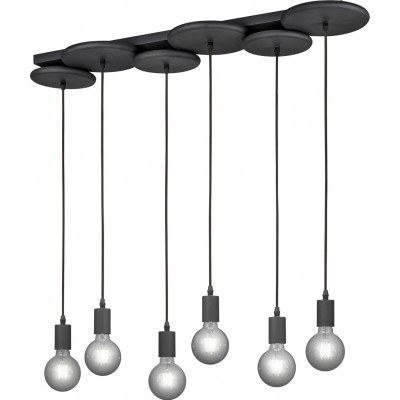 Lámpara colgante Trio Discus 150×93 cm. Salón y dormitorio. Estilo moderno. Metal. Color negro