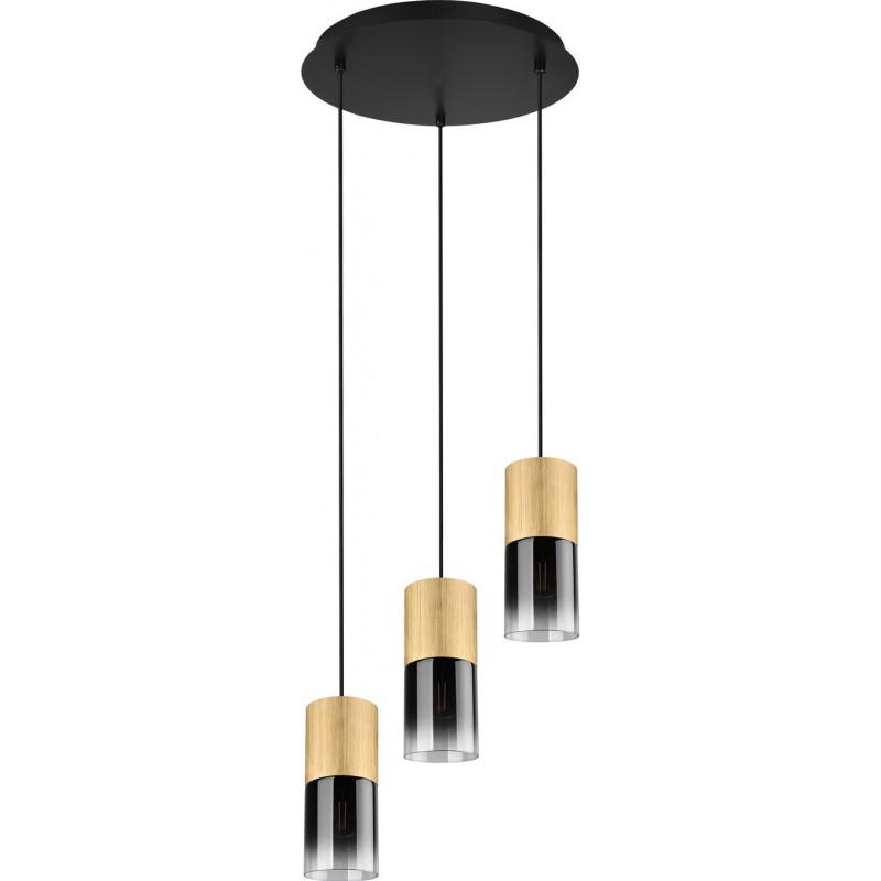 135,95 € Free Shipping | Hanging lamp Trio Robin Ø 37 cm. Living room and bedroom. Modern Style. Metal casting. Copper Color