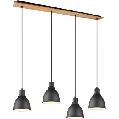 207,95 € Free Shipping | Hanging lamp Trio Henley Ø 18 cm. Living room and bedroom. Vintage Style. Metal casting. Black Color