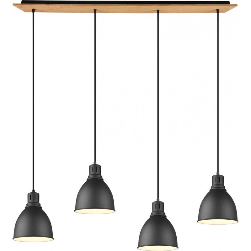 194,95 € Free Shipping | Hanging lamp Trio Henley Ø 18 cm. Living room and bedroom. Vintage Style. Metal casting. Black Color