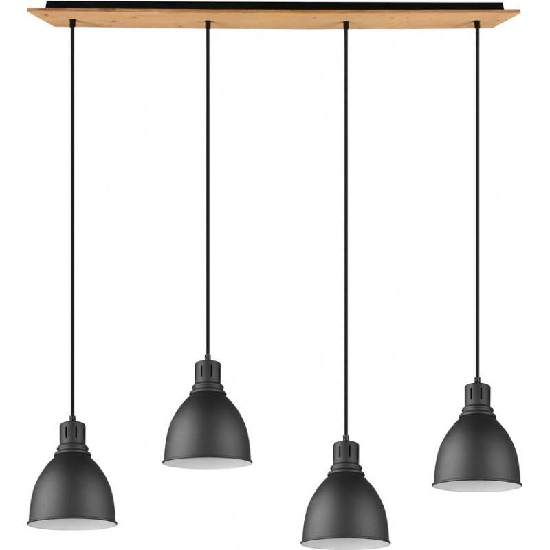 194,95 € Free Shipping | Hanging lamp Trio Henley Ø 18 cm. Living room and bedroom. Vintage Style. Metal casting. Black Color