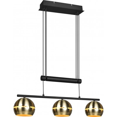 Lampe à suspension Trio Fletcher 150×75 cm. Hauteur réglable Salle et chambre. Style moderne. Métal. Couleur cuivre