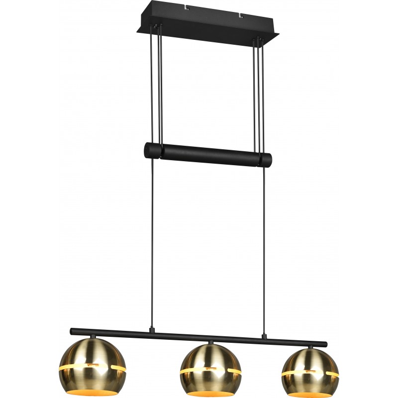 195,95 € Free Shipping | Hanging lamp Trio Fletcher 150×75 cm. Adjustable height Living room and bedroom. Modern Style. Metal casting. Copper Color