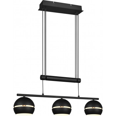 Lampe à suspension Trio Fletcher 150×75 cm. Hauteur réglable Salle et chambre. Style moderne. Métal. Couleur noir