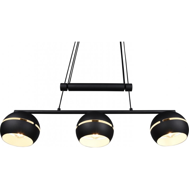 164,95 € Free Shipping | Hanging lamp Trio Fletcher 150×75 cm. Adjustable height Living room and bedroom. Modern Style. Metal casting. Black Color