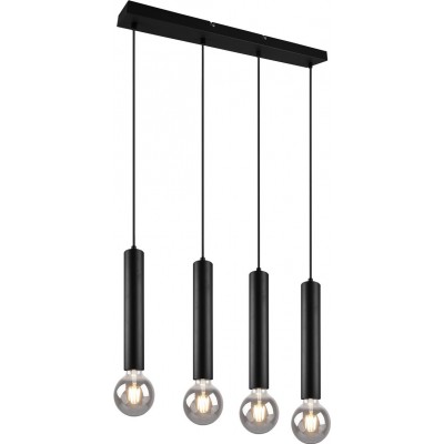 Lámpara colgante Trio Clermont 150×70 cm. Salón y dormitorio. Estilo moderno. Metal. Color negro