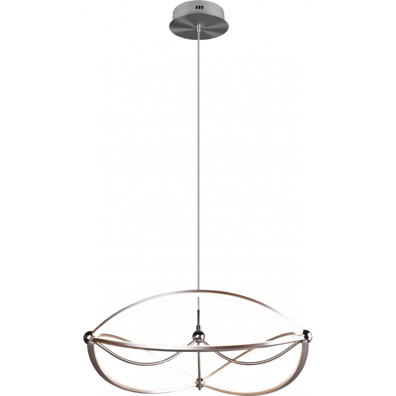 301,95 € Free Shipping | Hanging lamp Trio Charivari 42W 3000K Warm light. Ø 62 cm. Integrated LED Living room and bedroom. Modern Style. Metal casting. Matt nickel Color