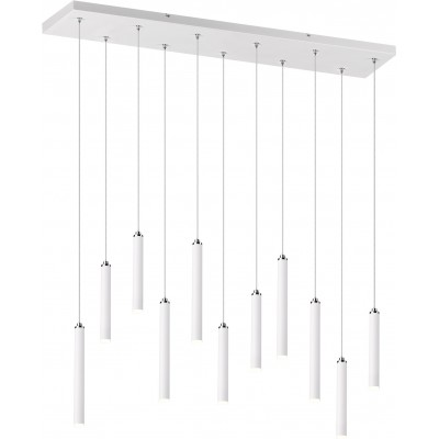 吊灯 Trio Tubular 2.5W 3000K 暖光. 150×115 cm. 集成LED 客厅 和 卧室. 现代的 风格. 金属. 白色的 颜色