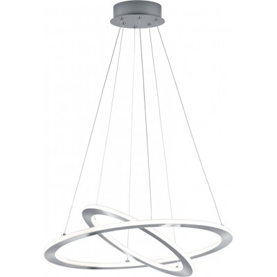 Lampe à suspension Trio Durban 40W 3000K Lumière chaude. Ø 60 cm. LED intégrée Salle et chambre. Style moderne. Métal. Couleur nickel mat