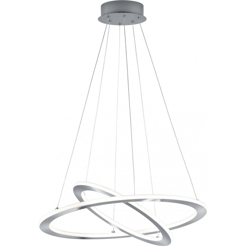 223,95 € Free Shipping | Hanging lamp Trio Durban 40W 3000K Warm light. Ø 60 cm. Integrated LED Living room and bedroom. Modern Style. Metal casting. Matt nickel Color