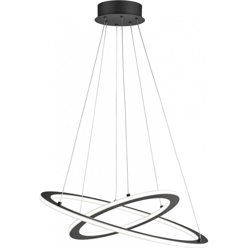 223,95 € Free Shipping | Hanging lamp Trio Durban 40W 3000K Warm light. Ø 60 cm. Integrated LED Living room and bedroom. Modern Style. Metal casting. Anthracite Color