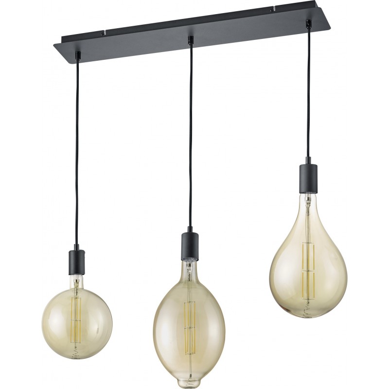 127,95 € Kostenloser Versand | Hängelampe Trio Ginster 8W 2700K Sehr warmes Licht. 140×63 cm. Austauschbare LED Wohnzimmer und schlafzimmer. Modern Stil. Metall. Schwarz Farbe