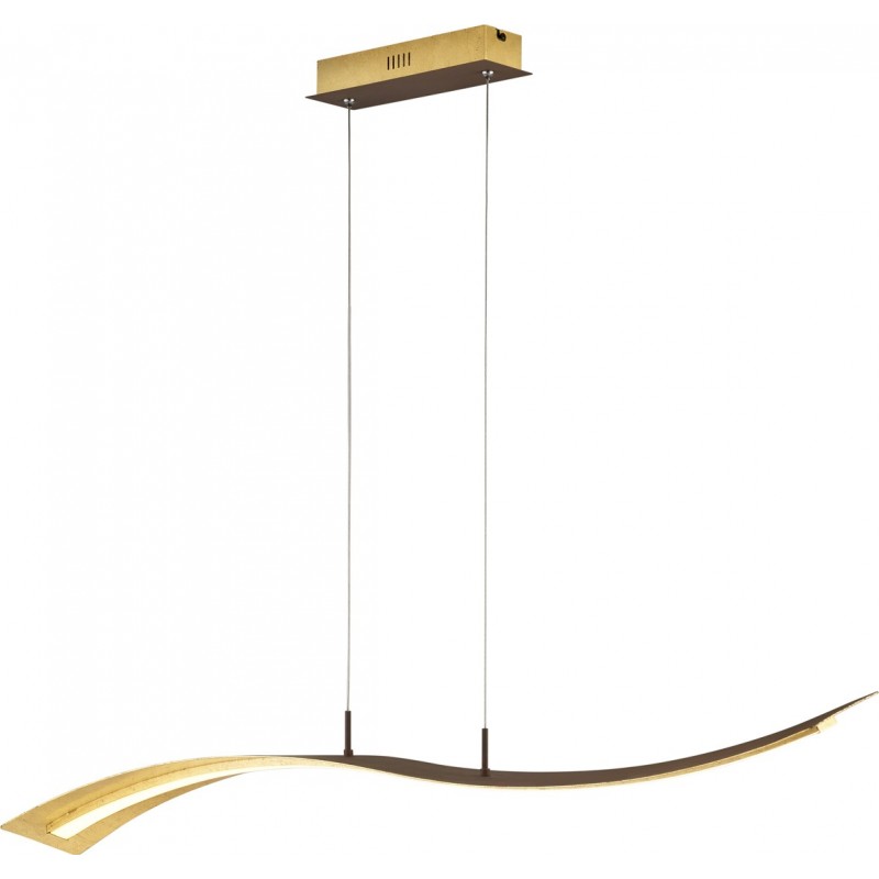 179,95 € Free Shipping | Hanging lamp Trio Salerno 35W 3000K Warm light. 150×115 cm. Integrated LED Living room and bedroom. Modern Style. Metal casting. Golden Color