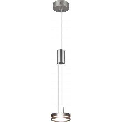 137,95 € Free Shipping | Hanging lamp Trio Franklin 9W 3000K Warm light. Ø 14 cm. Adjustable height. integrated LED Aluminum. Matt nickel Color