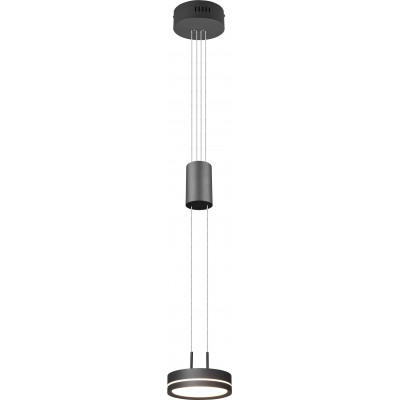 141,95 € Free Shipping | Hanging lamp Trio Franklin 9W 3000K Warm light. Ø 14 cm. Adjustable height. integrated LED Living room and bedroom. Modern Style. Aluminum. Anthracite Color