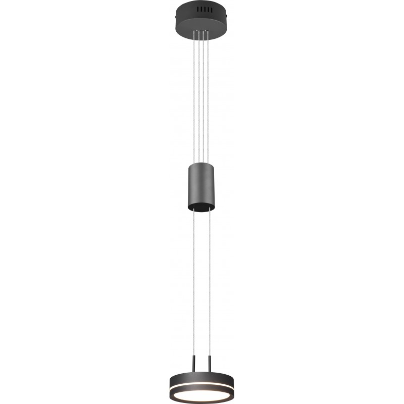 134,95 € Free Shipping | Hanging lamp Trio Franklin 9W 3000K Warm light. Ø 14 cm. Adjustable height. integrated LED Aluminum. Anthracite Color