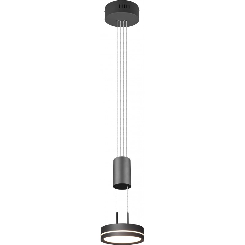 132,95 € Free Shipping | Hanging lamp Trio Franklin 9W 3000K Warm light. Ø 14 cm. Adjustable height. integrated LED Living room and bedroom. Modern Style. Aluminum. Anthracite Color