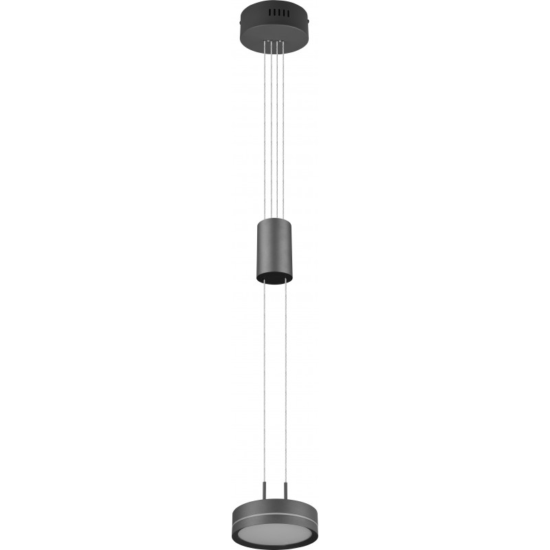 132,95 € Free Shipping | Hanging lamp Trio Franklin 9W 3000K Warm light. Ø 14 cm. Adjustable height. integrated LED Living room and bedroom. Modern Style. Aluminum. Anthracite Color
