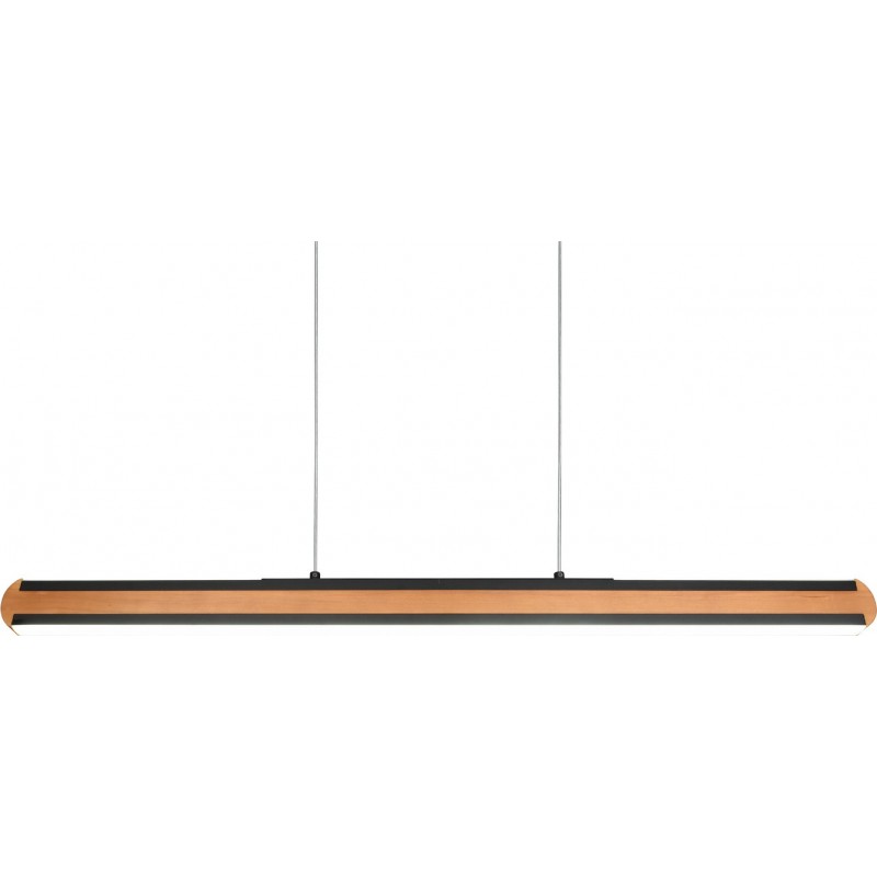 191,95 € Free Shipping | Hanging lamp Trio Deacon 40W 150×110 cm. White LED with adjustable color temperature Living room and bedroom. Modern Style. Wood. Natural Color
