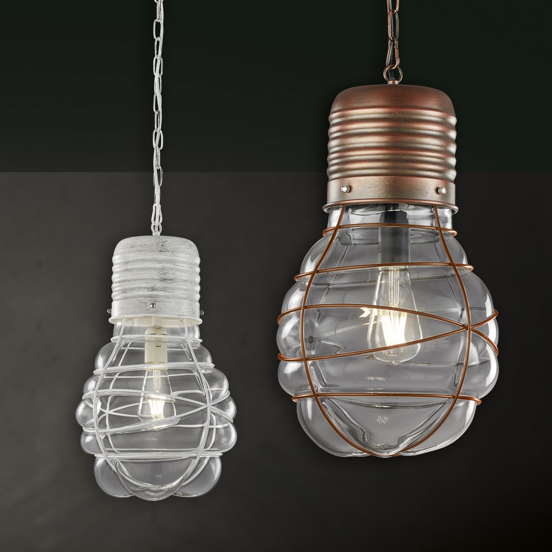 54,95 € Free Shipping | Hanging lamp Trio Edda Ø 26 cm. Metal casting. White Color