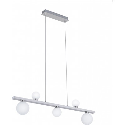 Lampada a sospensione Trio Dicapo 3W 150×95 cm. LED RGBW multicolore dimmerabile. Telecomando. Compatibile con WiZ Soggiorno e camera da letto. Stile moderno. Metallo. Colore nichel opaco