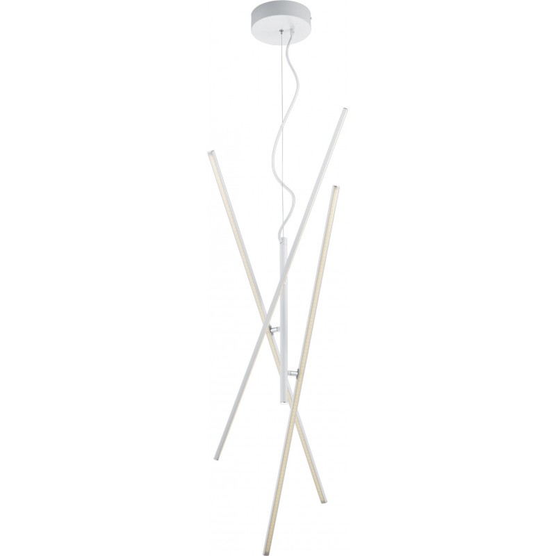 87,95 € Envoi gratuit | Lampe à suspension Trio Tiriac 8.5W 3000K Lumière chaude. 150×100 cm. LED intégrée Salle et chambre. Style moderne. Coulée de métal. Couleur blanc