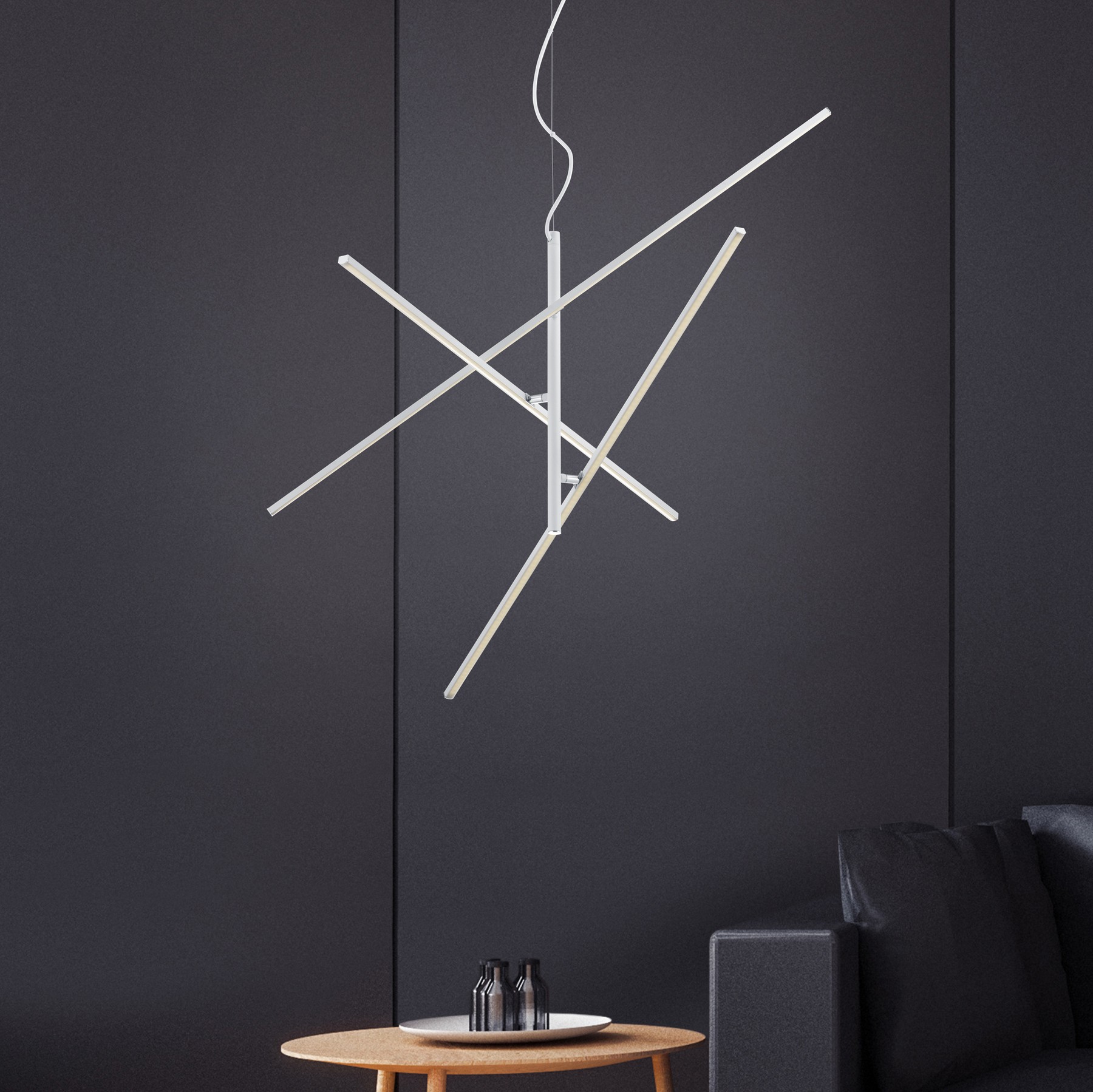 87,95 € 免费送货 | 枝形吊灯 Trio Tiriac 8.5W 3000K 暖光. 150×100 cm. 集成LED 金属. 白色的 颜色