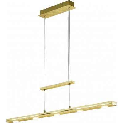Hanging lamp Trio Lacal 3.5W 160×100 cm. Adjustable height. White LED with adjustable color temperature. Touch function Living room and bedroom. Modern Style. Metal casting. Golden Color