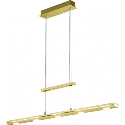 134,95 € Envío gratis | Lámpara colgante Trio Lacal 3.5W 160×100 cm. Altura regulable. LED Blanco con temperatura de color regulable. Función táctil Salón y dormitorio. Estilo moderno. Metal. Color dorado