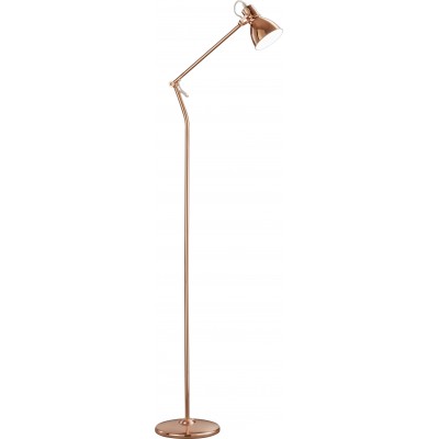 Lámpara de pie Trio Jasper 140×23 cm. Salón y dormitorio. Estilo vintage. Metal. Color cobre