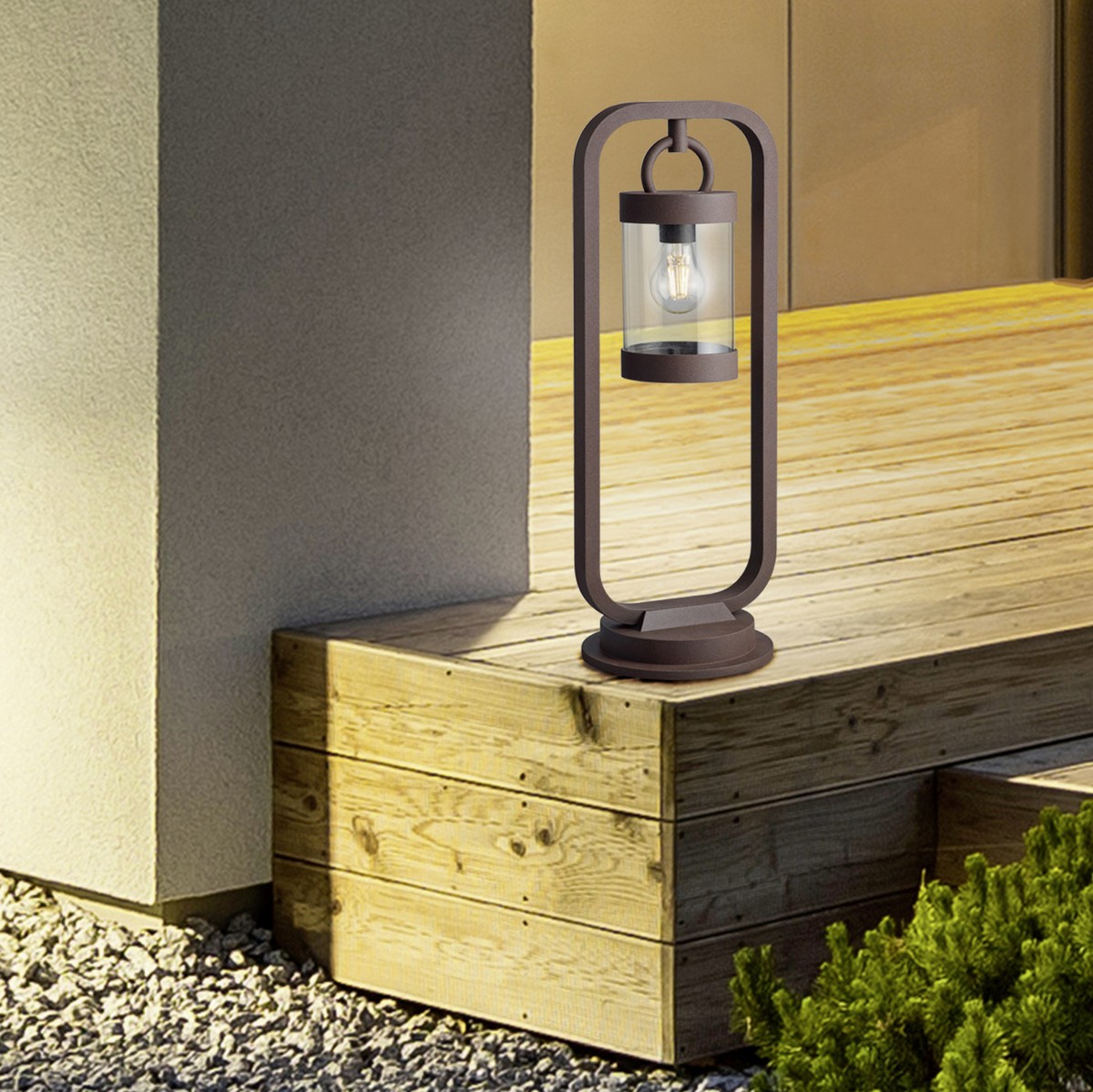 153,95 € Envio grátis | Farol luminoso Trio Sambesi 100×23 cm. Luminária de poste vertical. Sensor de escuridão Alumínio fundido. Cor óxido