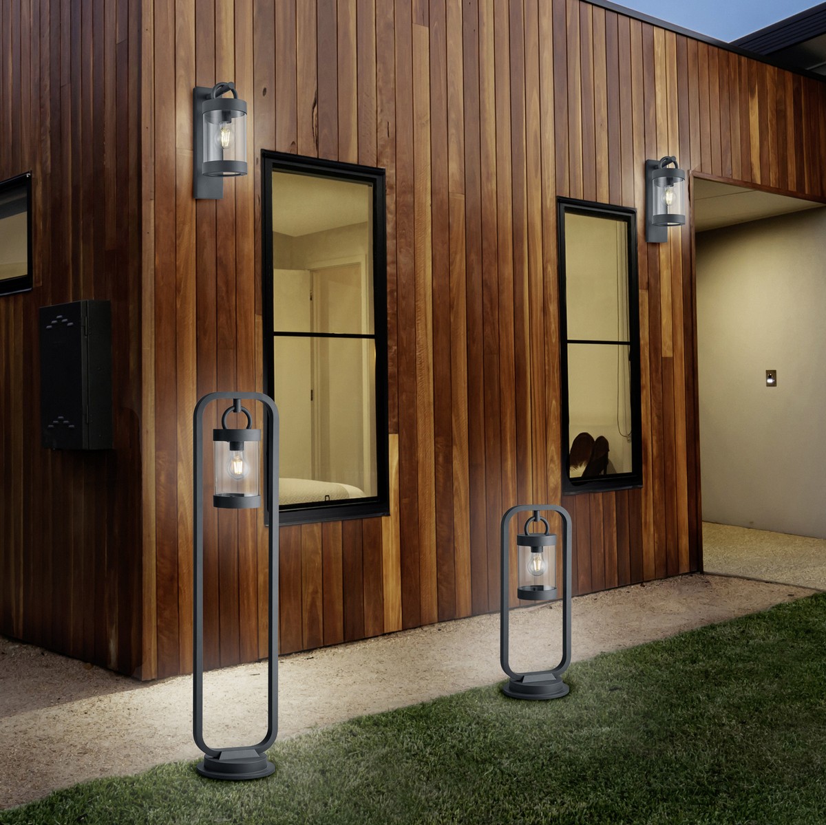 153,95 € Envío gratis | Baliza luminosa Trio Sambesi 100×23 cm. Luminaria vertical de poste. Sensor de oscuridad Aluminio fundido. Color antracita