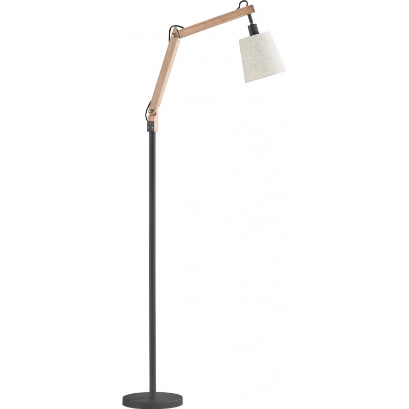 55,95 € Free Shipping | Floor lamp Trio Janko 160×23 cm. Living room and bedroom. Vintage Style. Wood. Brown Color