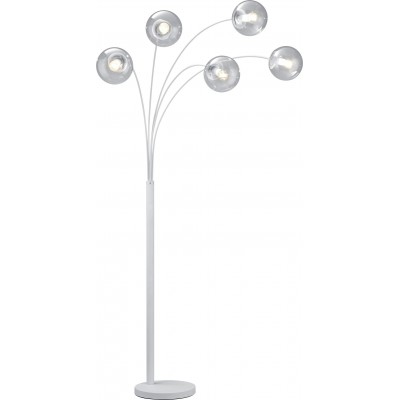 Lámpara de pie Trio Balini 180×30 cm. Salón y dormitorio. Estilo moderno. Metal. Color blanco