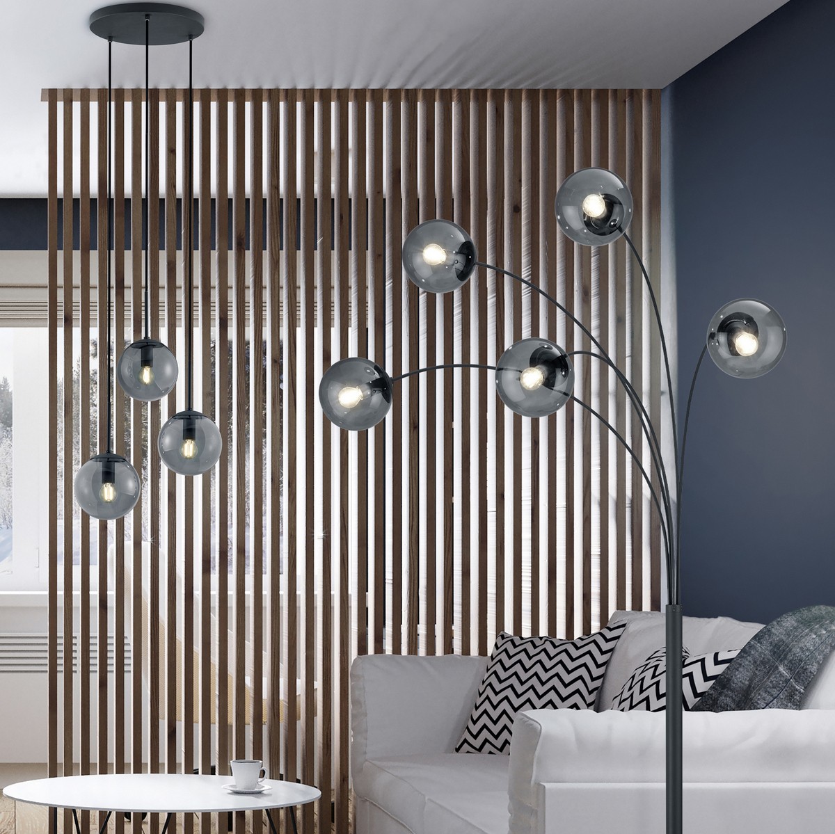 258,95 € Envoi gratuit | Lampadaire Trio Balini 180×30 cm. Métal. Couleur anthracite