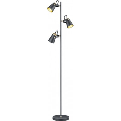 Floor lamp Trio Edward 160×38 cm. Living room and bedroom. Modern Style. Metal casting. Black Color