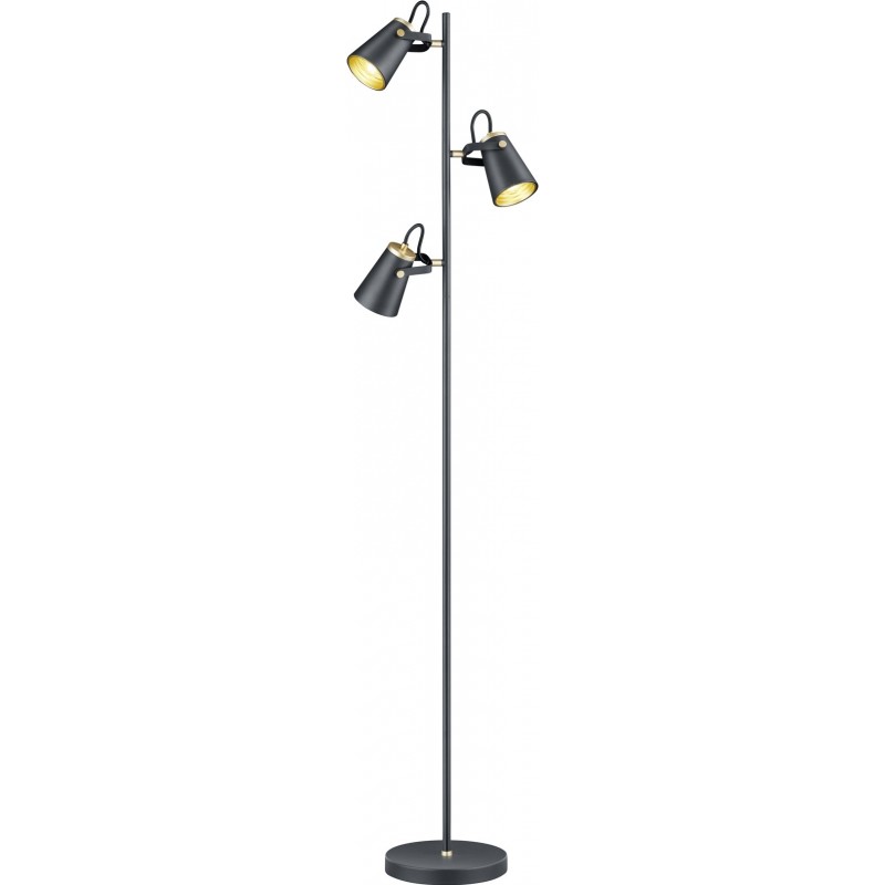 111,95 € Kostenloser Versand | Stehlampe Trio Edward 160×38 cm. Wohnzimmer und schlafzimmer. Modern Stil. Metall. Schwarz Farbe