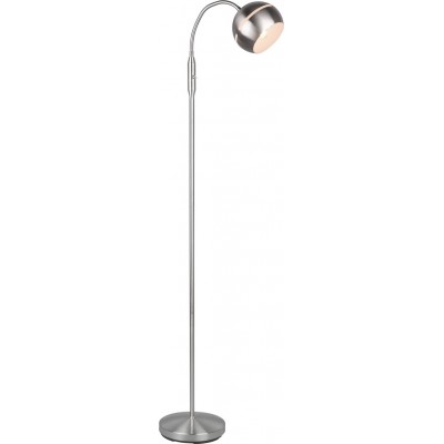 Lámpara de pie Trio Fletcher 143×23 cm. Flexible Salón y dormitorio. Estilo moderno. Metal. Color níquel mate
