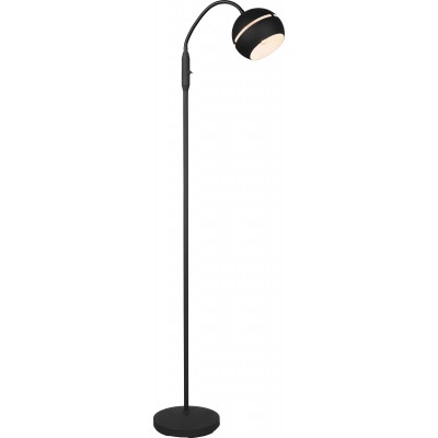 Lámpara de pie Trio Fletcher 143×23 cm. Flexible Salón y dormitorio. Estilo moderno. Metal. Color negro