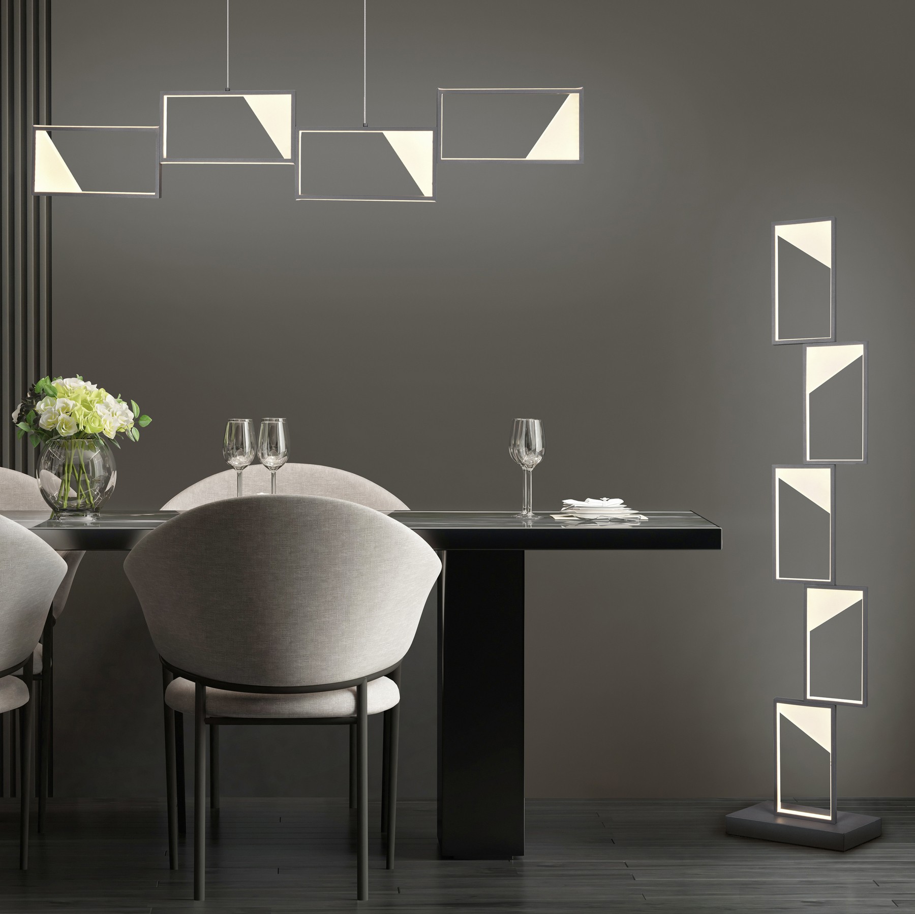 169,95 € Envoi gratuit | Lampadaire Trio Cafu 33W 3000K Lumière chaude. 131×28 cm. LED intégrée Métal. Couleur anthracite