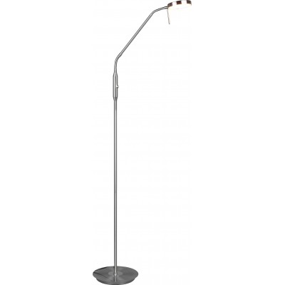 Lampadaire Trio Monza 12W 145×50 cm. LED blanche à température de couleur réglable. Souple Salle et chambre. Style moderne. Métal. Couleur nickel mat