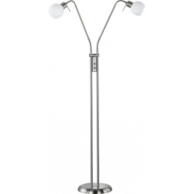 106,95 € Free Shipping | Floor lamp Trio Freddy 4W 3000K Warm light. 125×24 cm. Replaceable LED. Flexible Living room and bedroom. Modern Style. Metal casting. Matt nickel Color