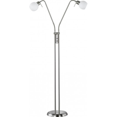 106,95 € Envio grátis | Luminária de piso Trio Freddy 4W 3000K Luz quente. 125×24 cm. LED substituíveis. Flexível Sala de estar e quarto. Estilo moderno. Fundição de metais. Cor níquel mate