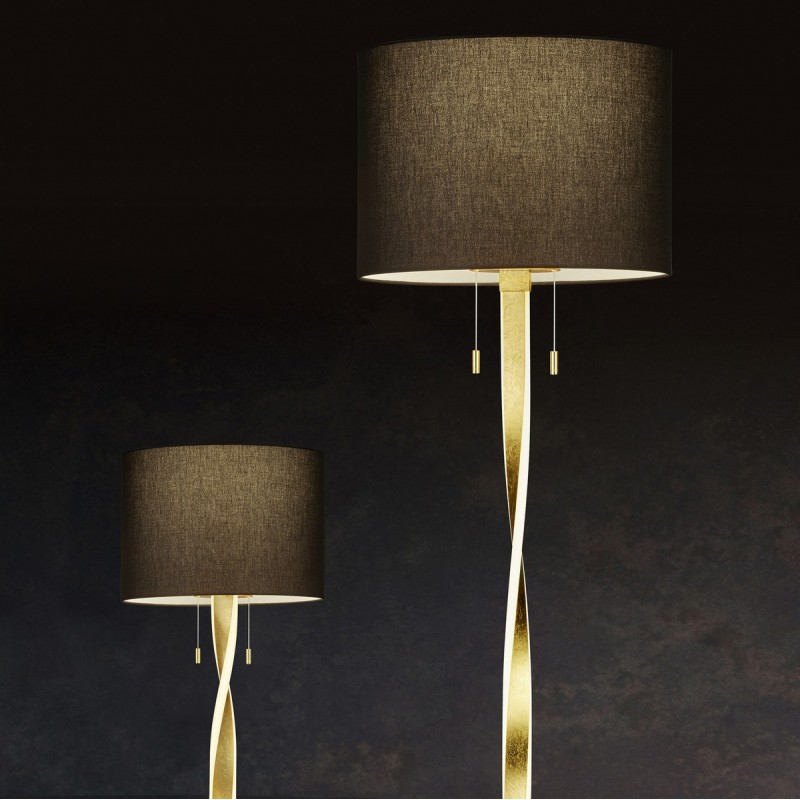 289,95 € Free Shipping | Floor lamp Trio Nandor 7W 3000K Warm light. Ø 40 cm. Integrated LED Living room and bedroom. Modern Style. Metal casting. Golden Color