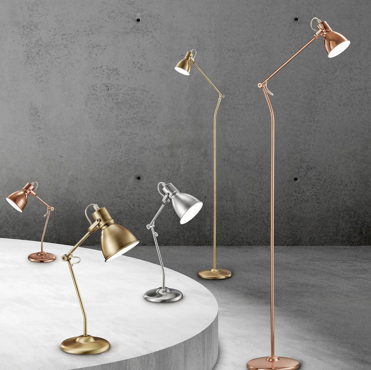 31,95 € Free Shipping | Desk lamp Trio Jasper 45×15 cm. Metal casting. Matt nickel Color