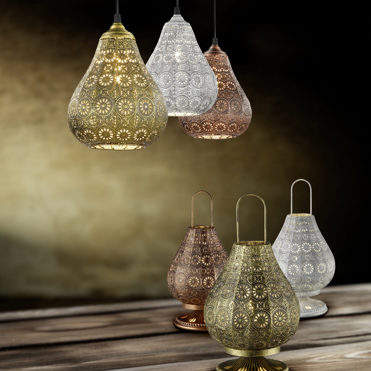 29,95 € Kostenloser Versand | Tischlampe Trio Jasmin Ø 18 cm. Metall. Grau Farbe