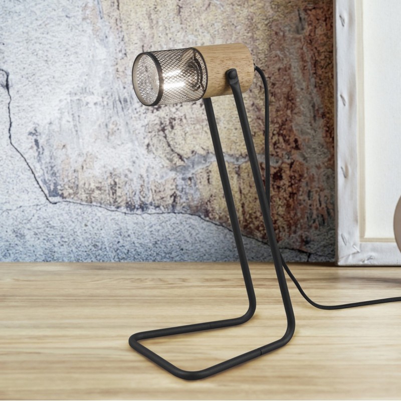 39,95 € Free Shipping | Table lamp Trio Tosh 40×18 cm. Living room and bedroom. Vintage Style. Metal casting. Black Color
