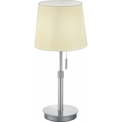 115,95 € Free Shipping | Table lamp Trio Lyon Ø 25 cm. Adjustable height Living room and bedroom. Modern Style. Metal casting. Matt nickel Color