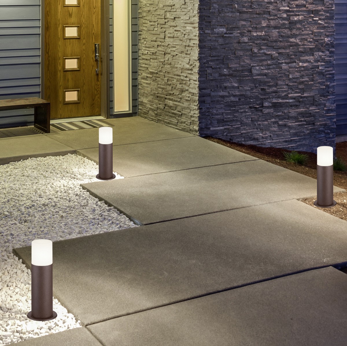 38,95 € Envio grátis | Farol luminoso Trio Hoosic Ø 12 cm. Luminária de poste vertical Alumínio fundido. Cor óxido